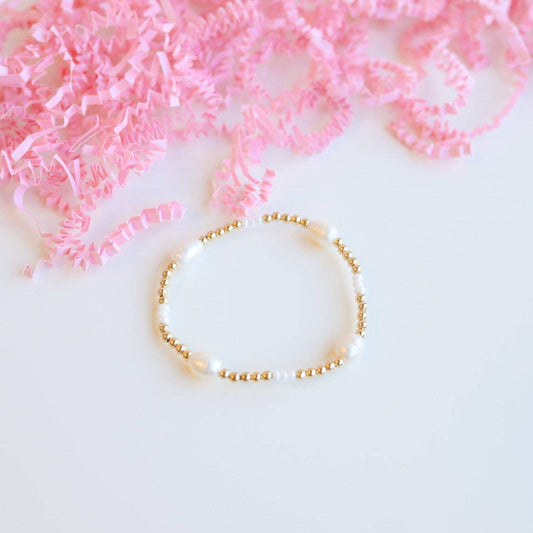 White Pearl Poppi Bracelet | Standard 6.75”