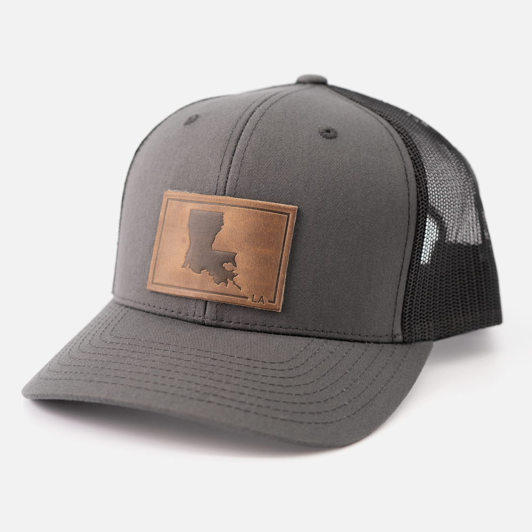 Leather Patch Louisiana Hat| Charcoal