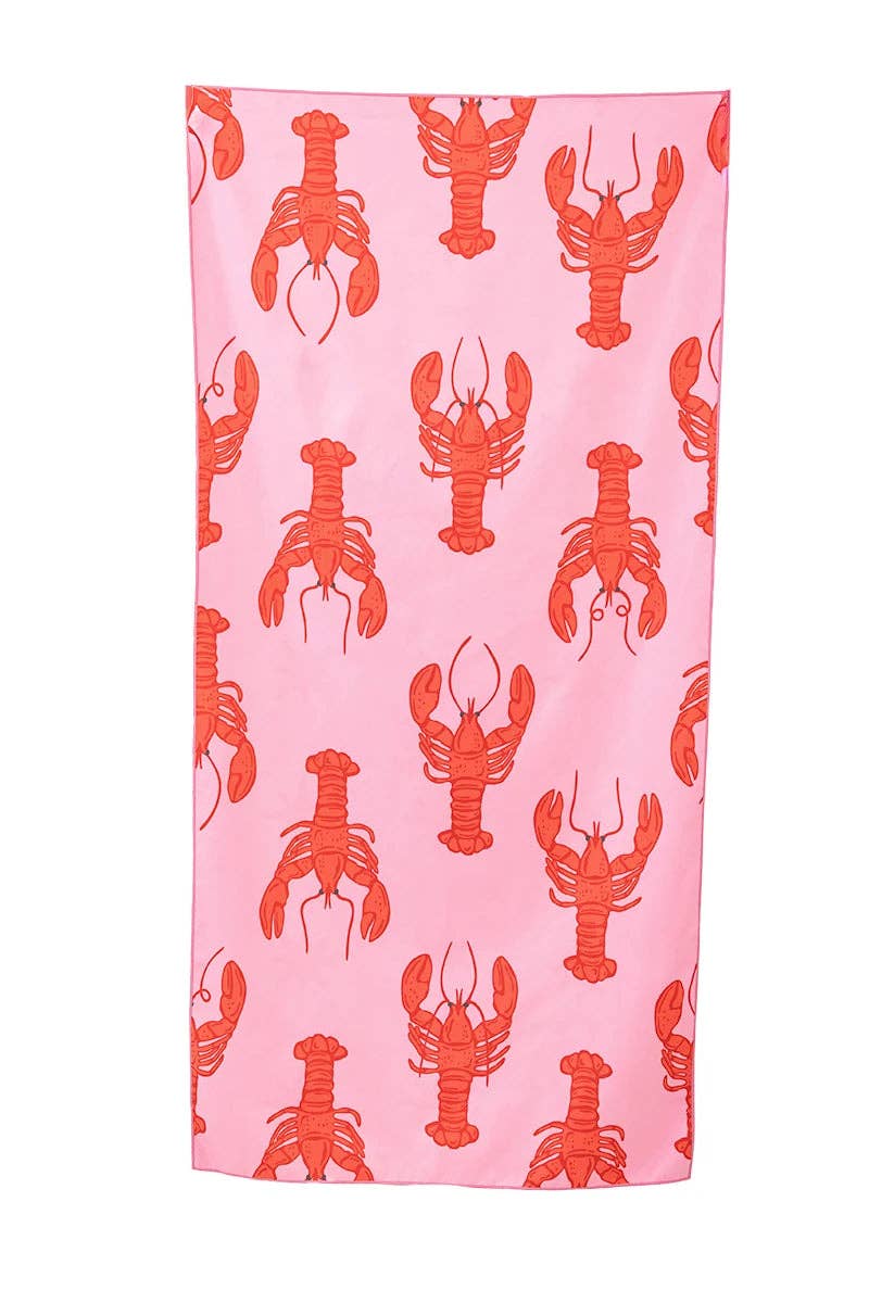 Lobster Quick Dry Reversible Beach Towel