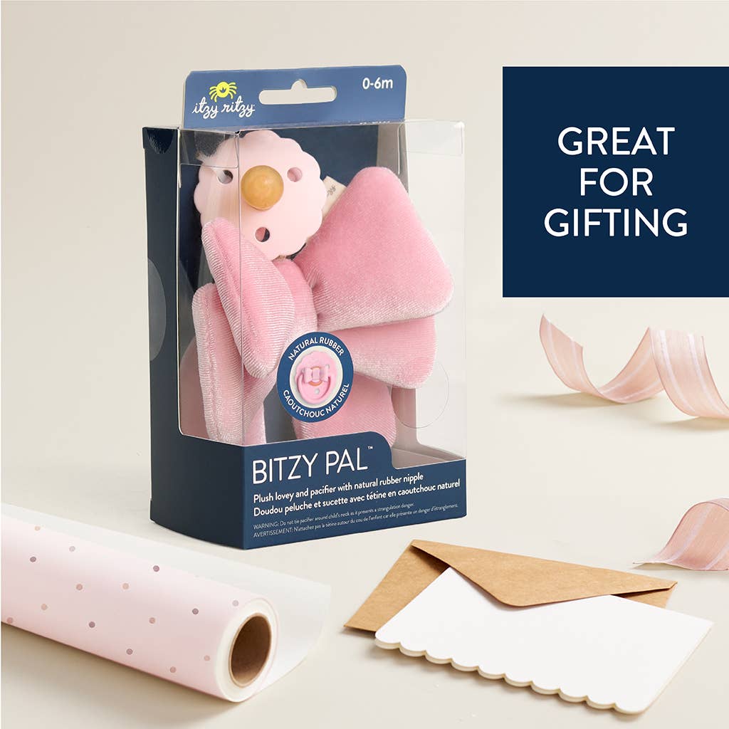 Bitzy Pal Natural Rubber Pacifier & Plush | Bow