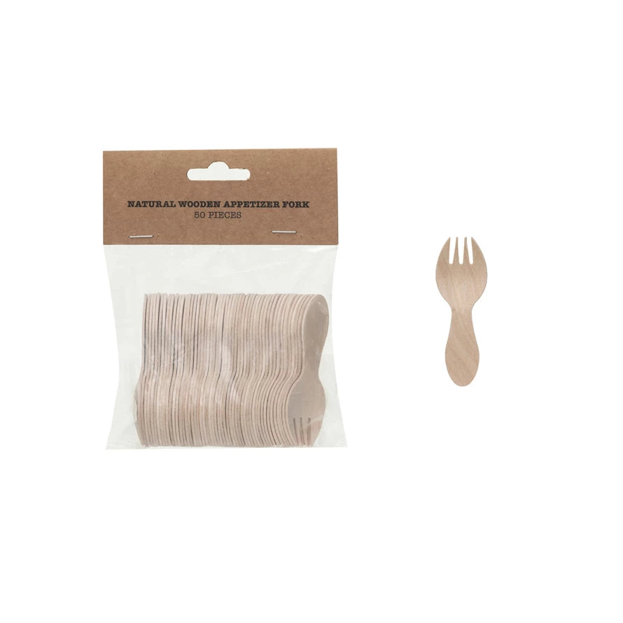 Wood Appetizer Spork | Set of 50