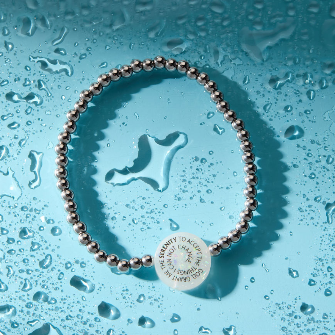 Holy Water Serenity Prayer Bracelet | Stainless Steel