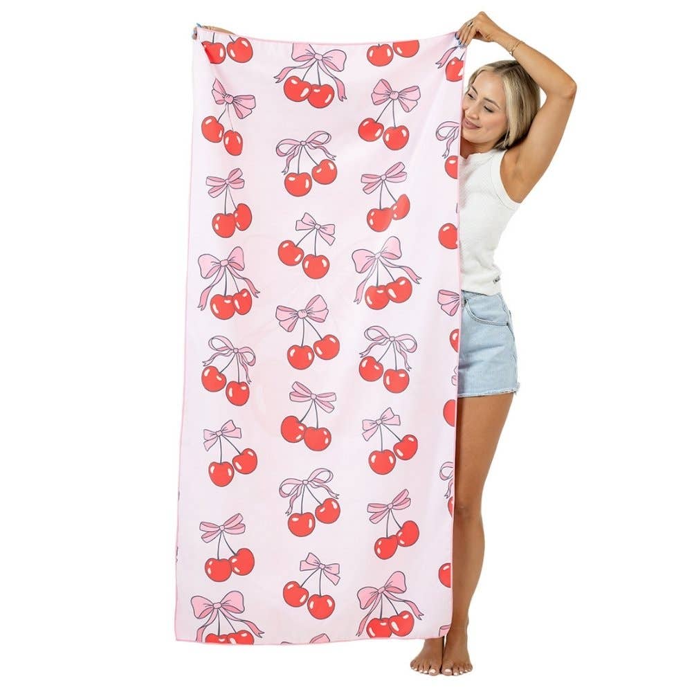 Cherry and Bow Reversible Beach Towel