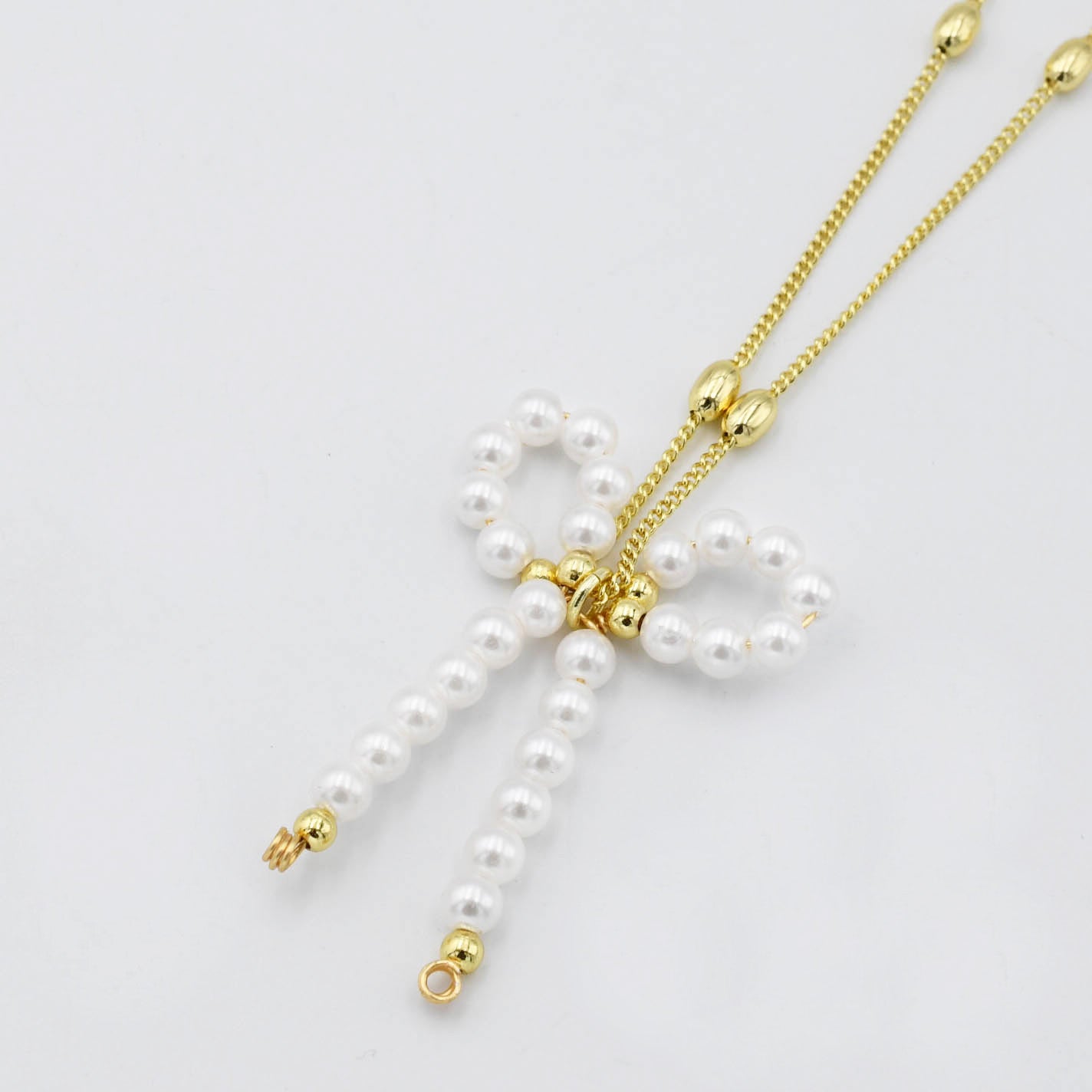 Pretty Pearl Bow Pendant Necklace