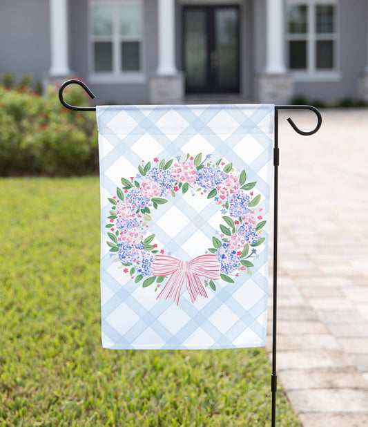 Red, White & Blue Wreath Garden Flag