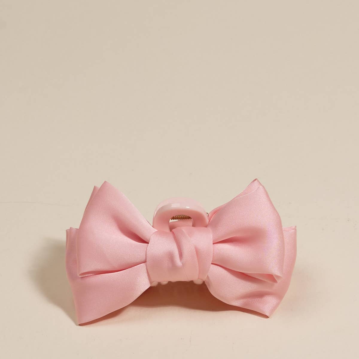 Mini Satin Bow Claw Clip | Blush