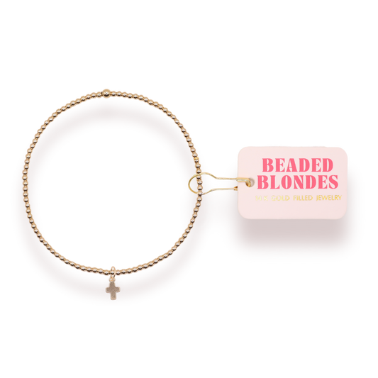 Mini Cross Charm Bracelet | Standard 6.75"