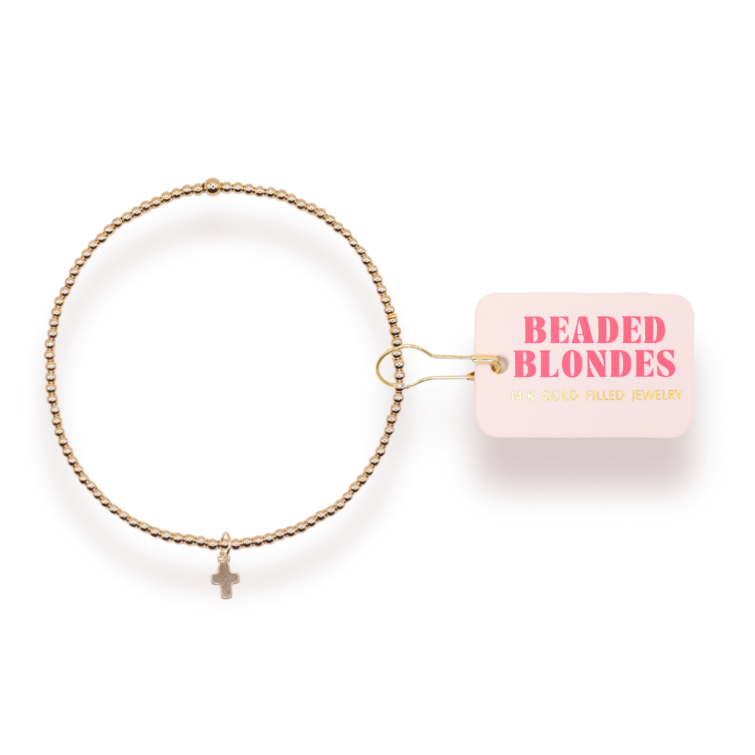 Mini Cross Charm Bracelet | Extended 7.25"