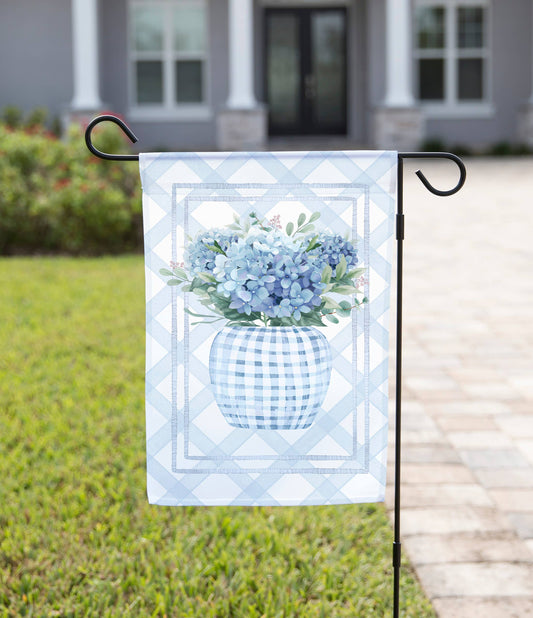 Spring Blue Floral Vase Garden Flag