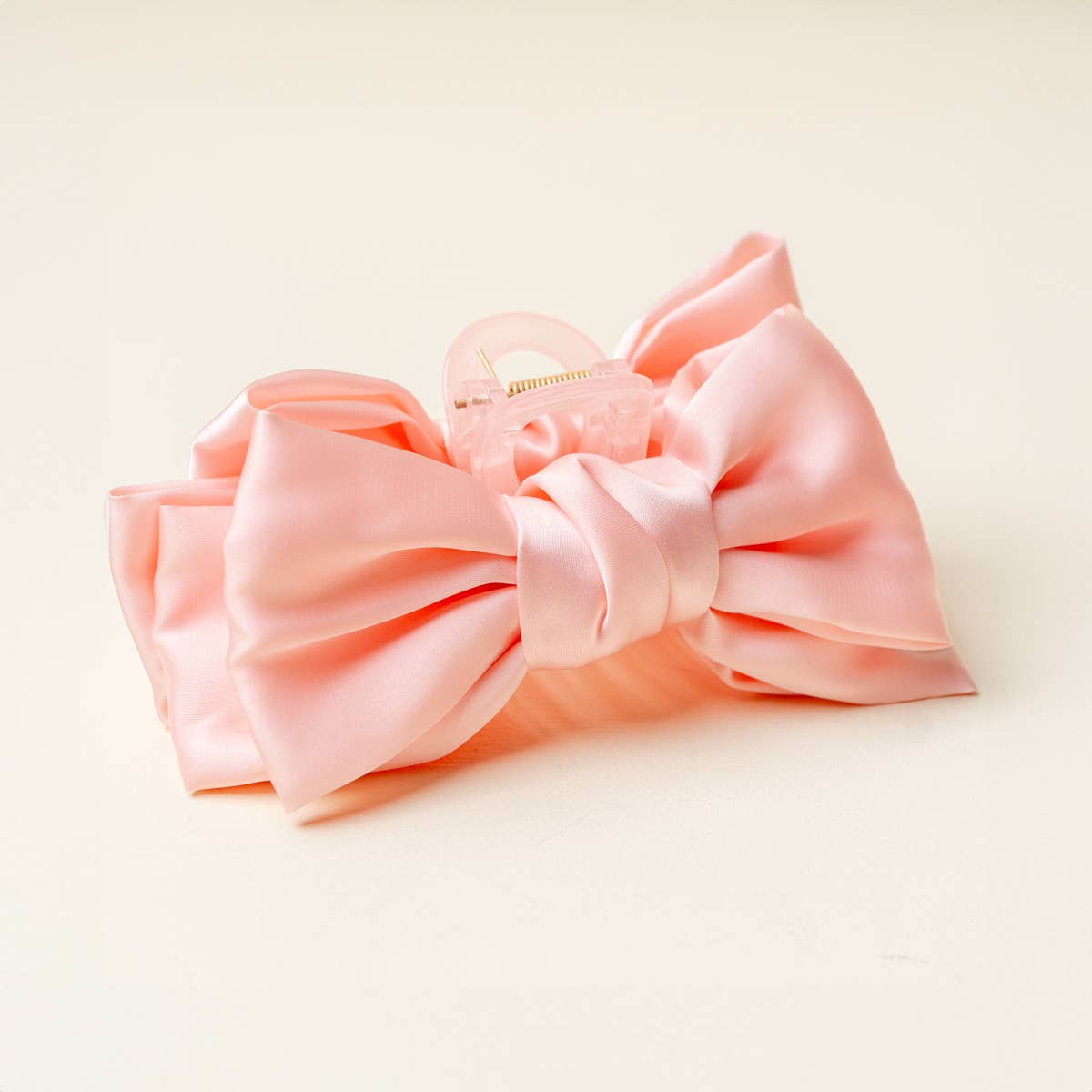 Satin Bow Claw Clip | Blush