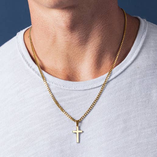 Men’s Gold Cross Necklace | 20"