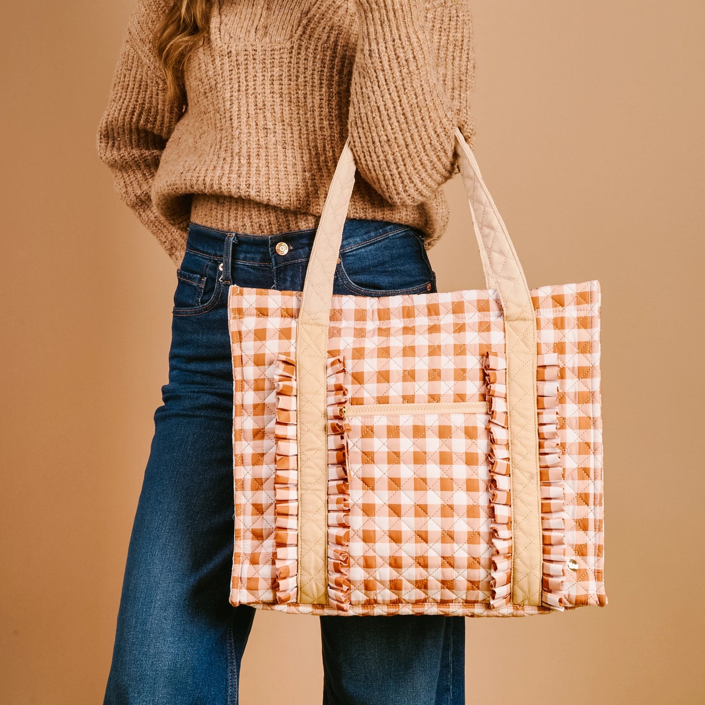 The Everyday Quilted Tote | Maple Gingham