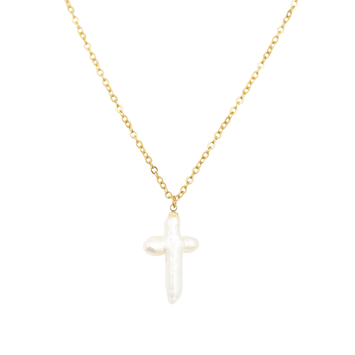Fresh Water Pearl Cross Necklace