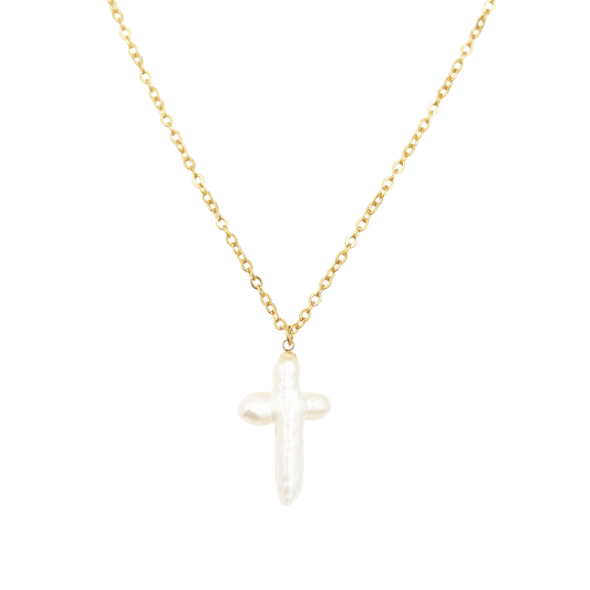 Fresh Water Pearl Cross Necklace