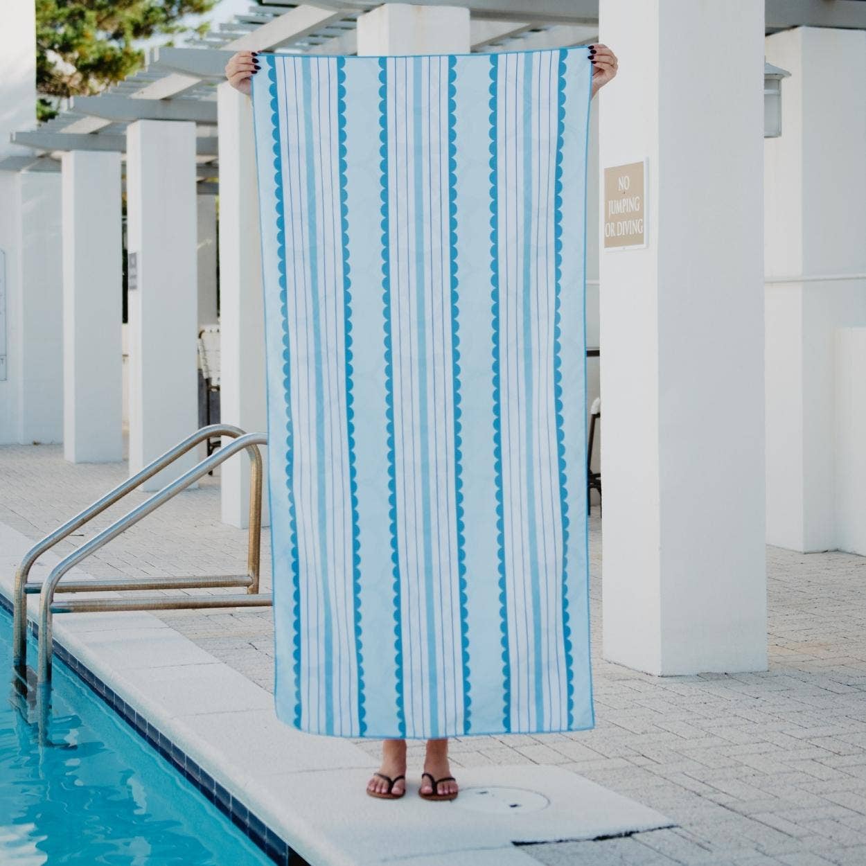 Light Blue Bow Reversible Towel