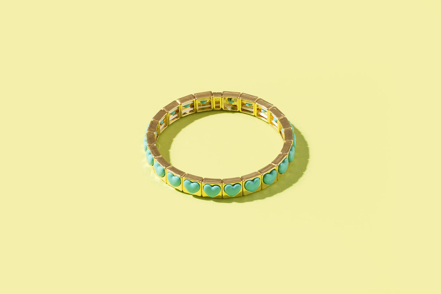 Large Square Stones Stretch Bracelet | Griffin Brown/Pink
