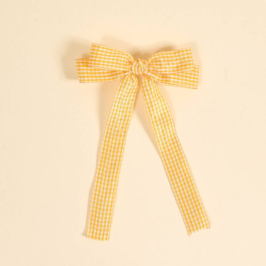 Double Take Hair Bow | Gingham Yellow