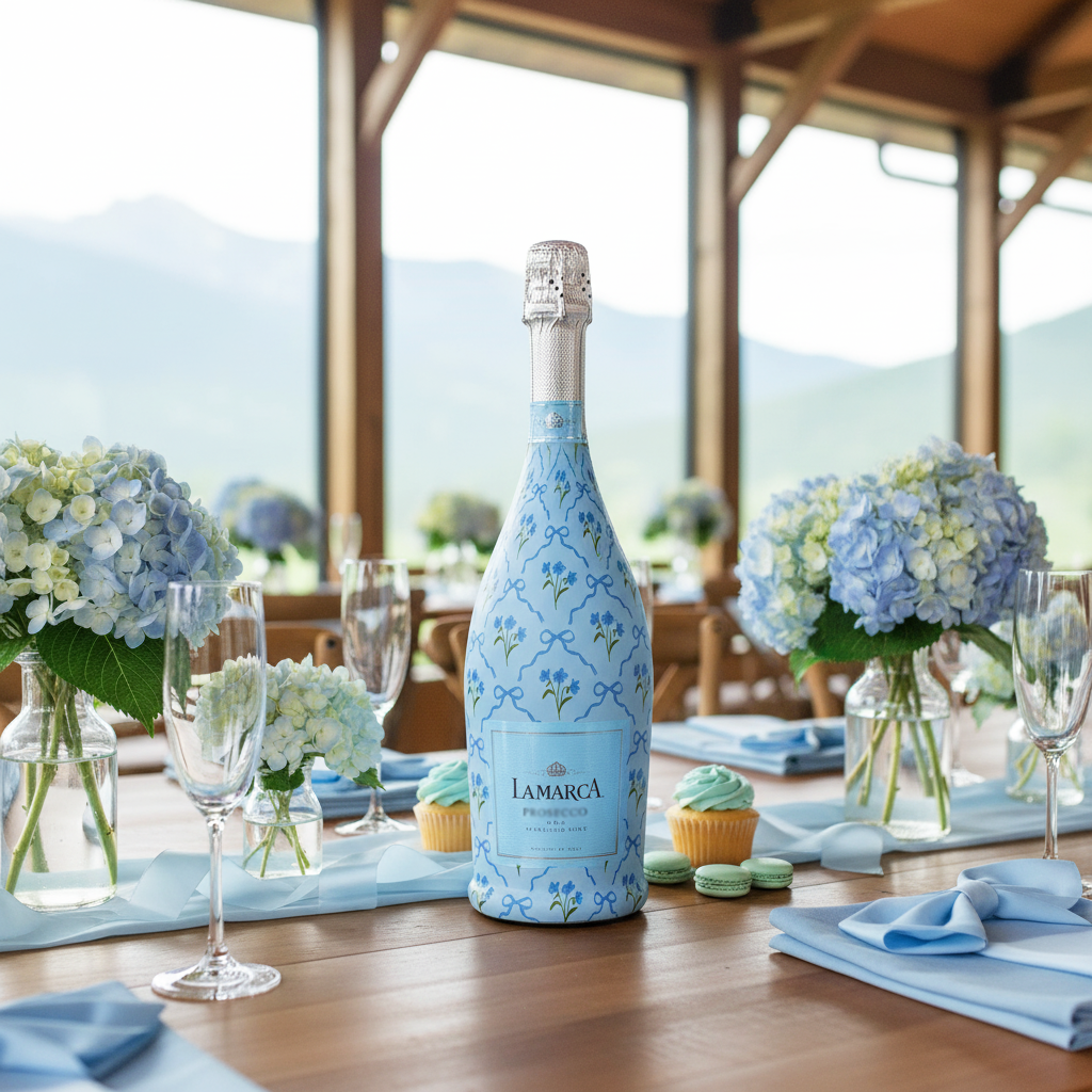 Beau Bottles Wrap | Blue Bows and Blossoms