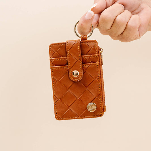 Keychain Wallet | Woven Cognac