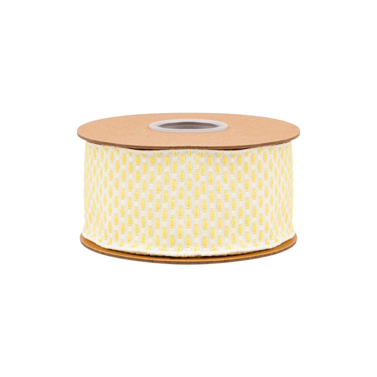 2.5" Wired Ribbon | Yellow/White Woven