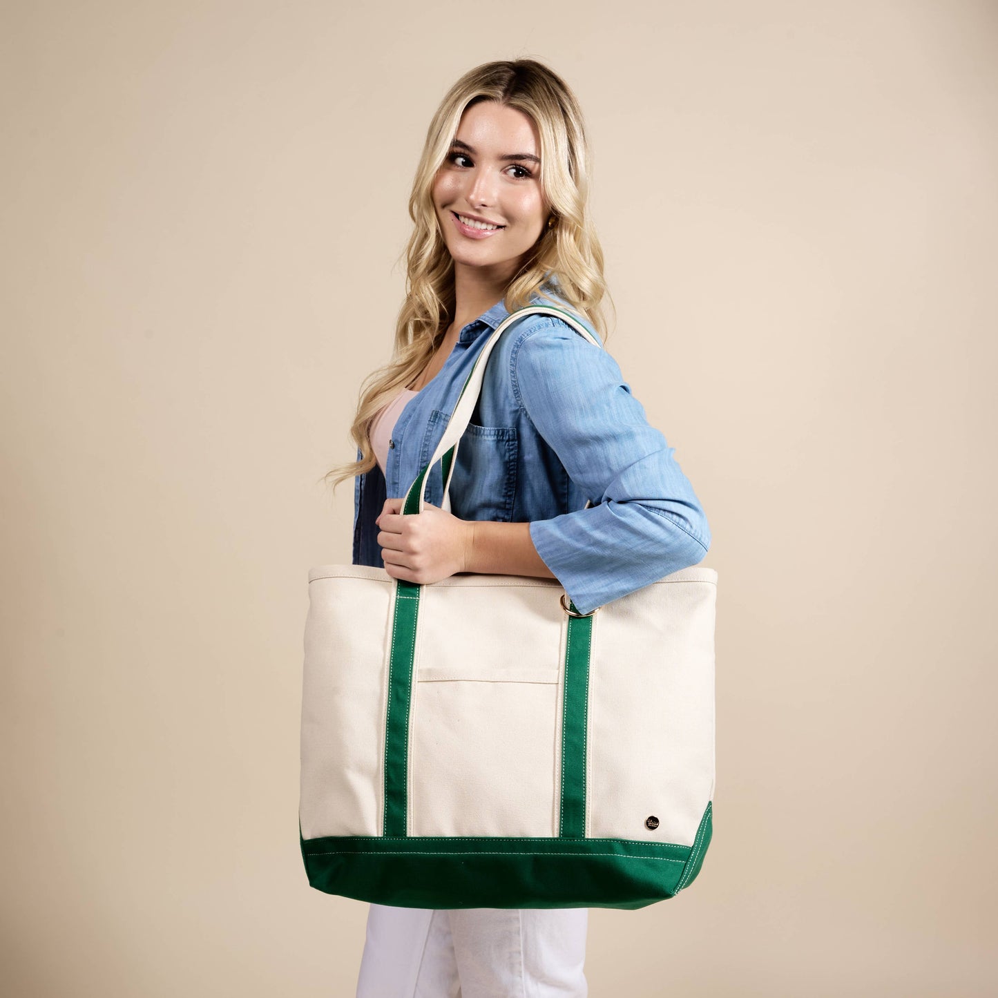 The Signature Canvas Tote Bag | Dark Green