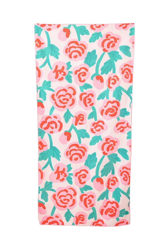Roses All Over Reversible Beach Towel