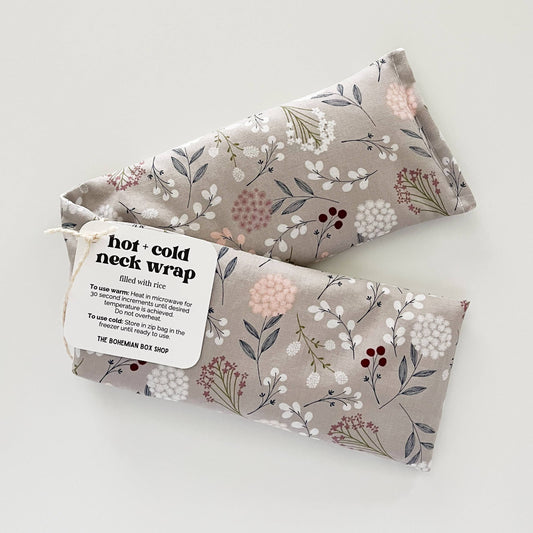 Hot & Cold Therapy Neck Wrap | Gray Floral Relaxation