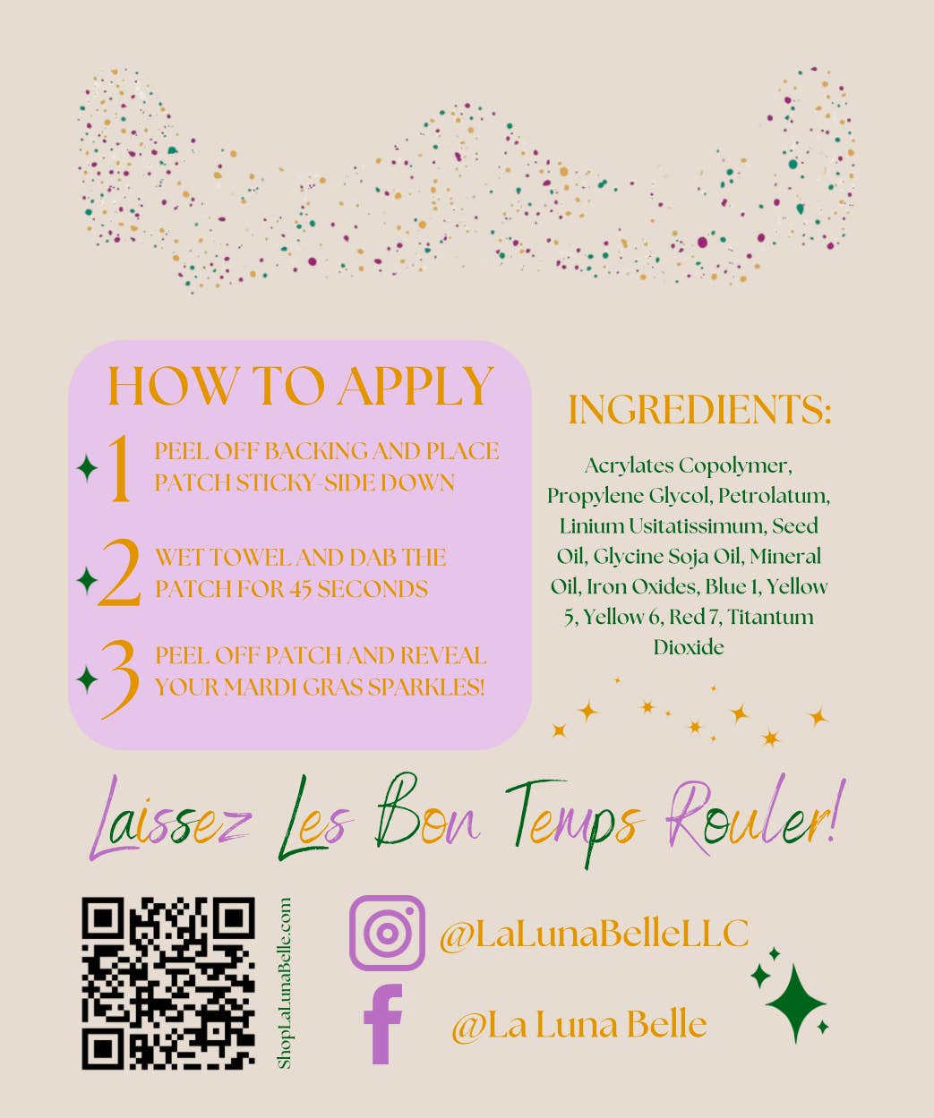 Mardi Gras Face Sparkles