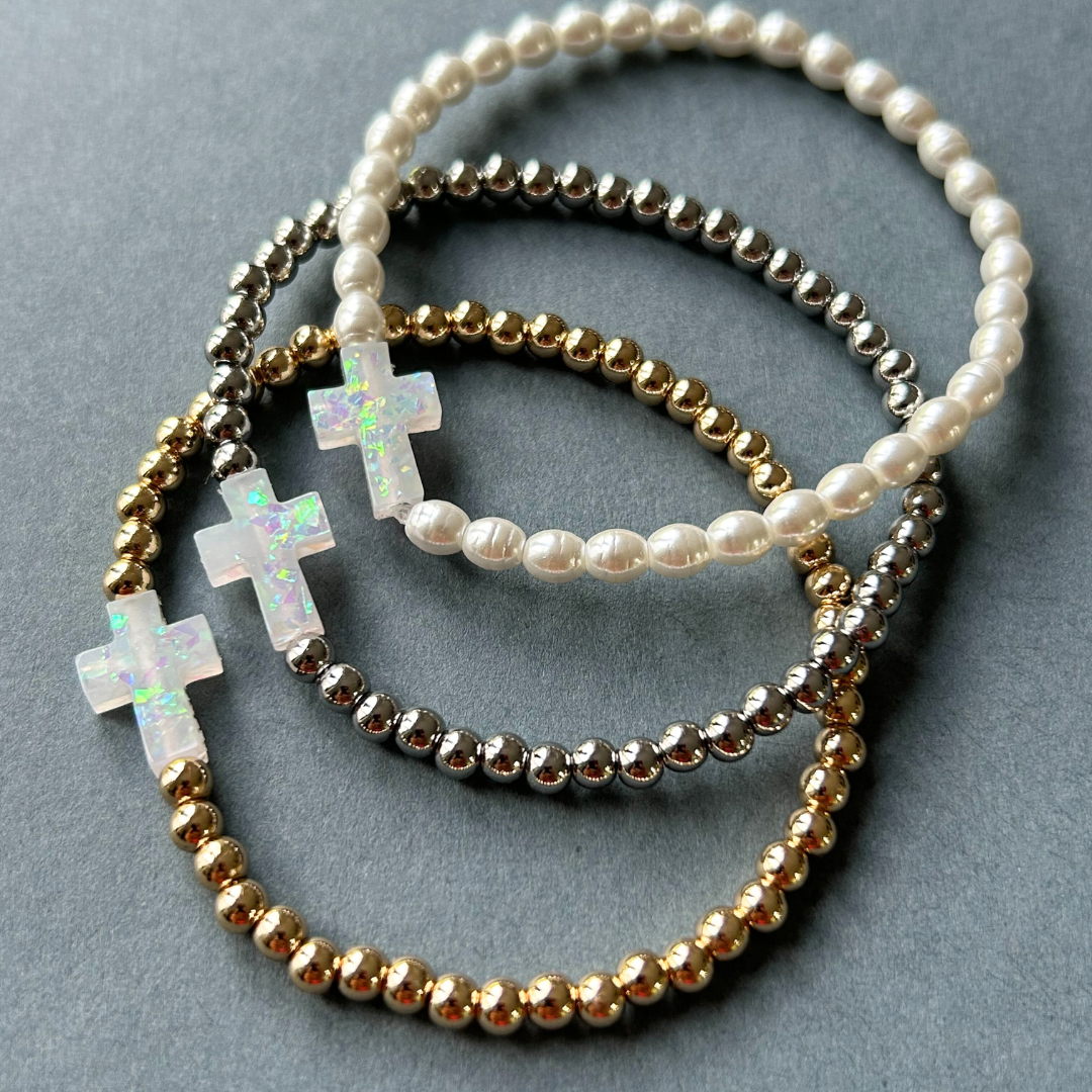 Holy Water Stretch Bracelet | Silver