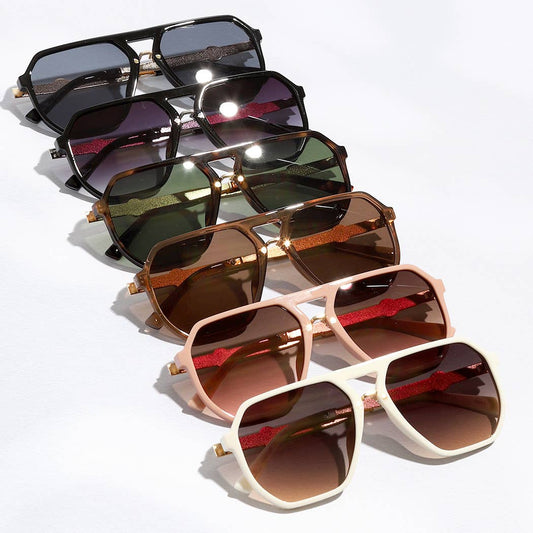 Geometric Shape Thin Frame Sunglasses