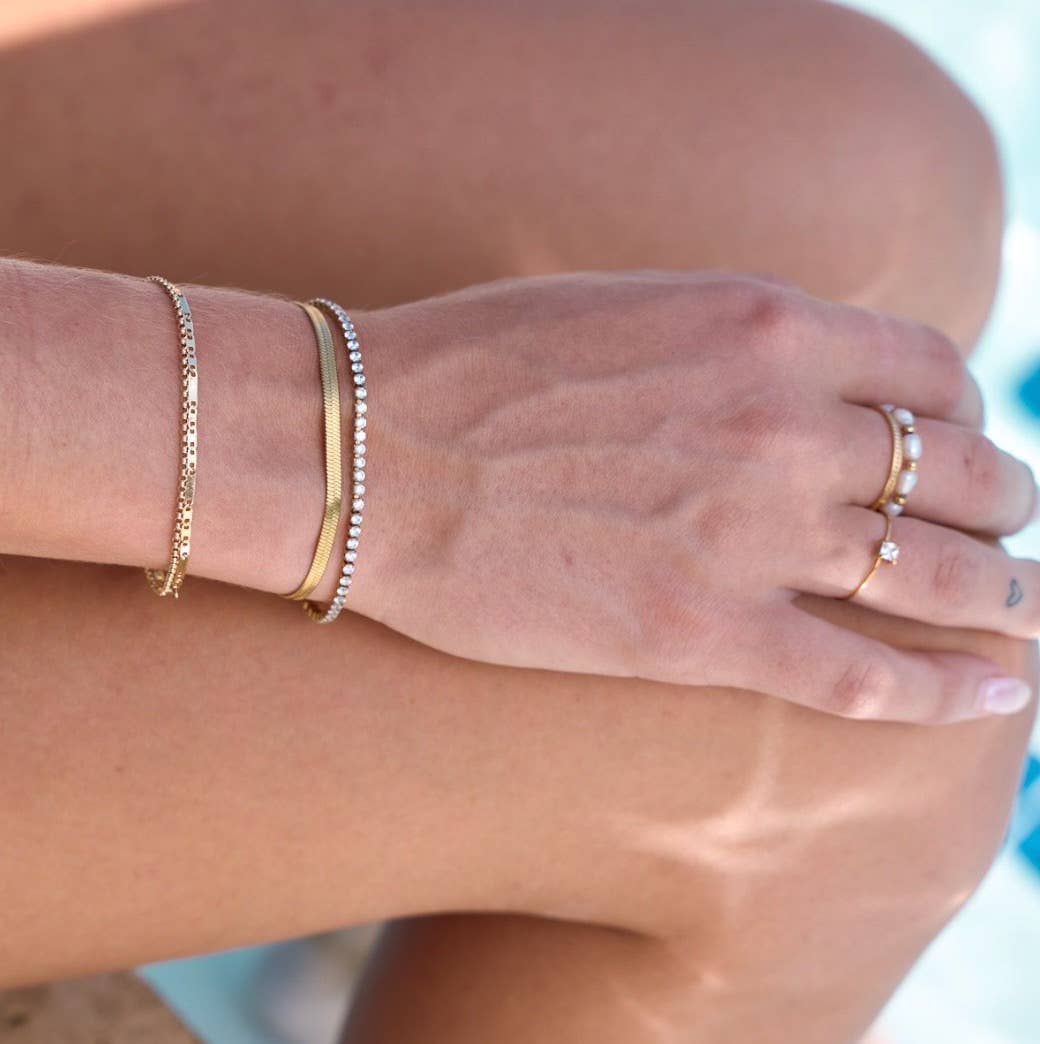 Gold Micro Tennis Bracelet | Waterproof