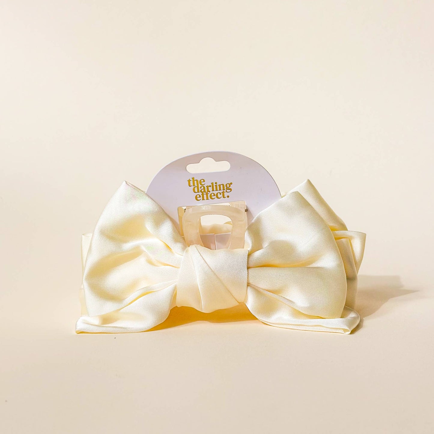 Satin Bow Claw Clip | Cream
