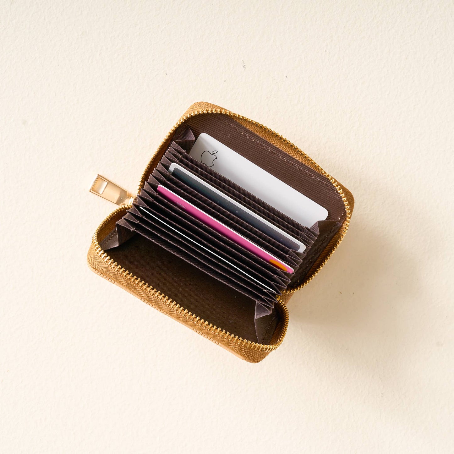 The Darling Effect - Zip Around Wallet-Tan Check