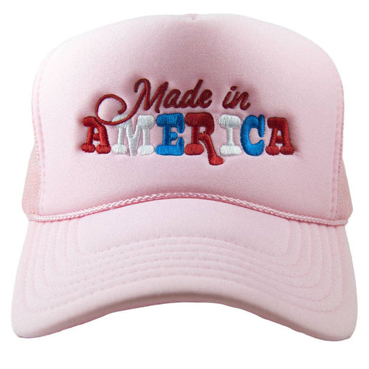 Made in America Foam Trucker Hat | Light Pink