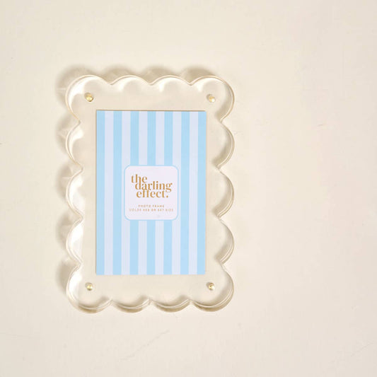 Rectangle Scalloped Acrylic Picture Frame | Clear