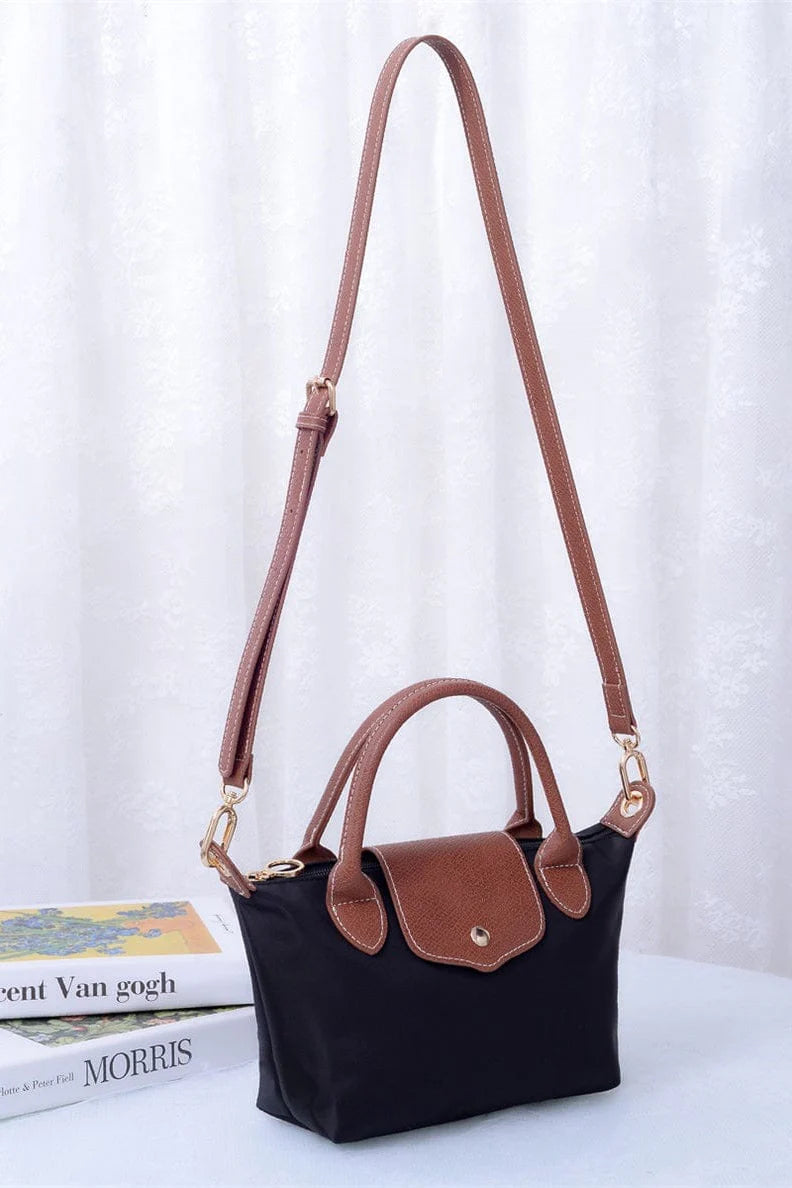 Nylon Double Handle Mini Crossbody Bag