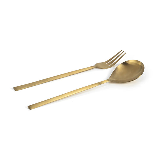 Matte Gold Salad Servers | Set of 2