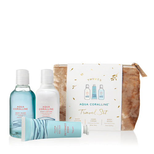 Travel Beauty Bag Set - Aqua Coralline