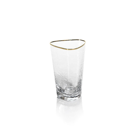 Triangular High Ball Glass w/ Gold Rim