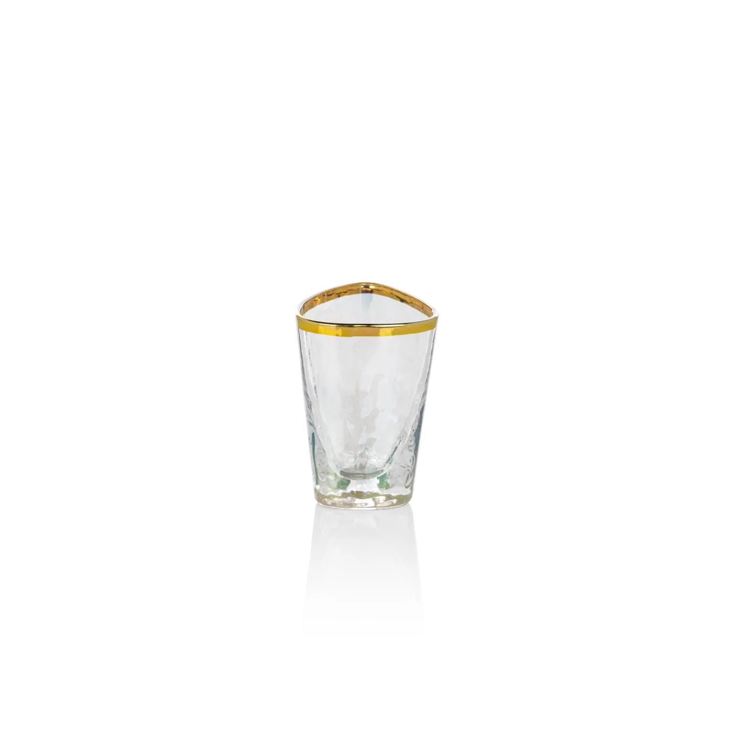 Triangular Shot Glass w/ Gold Rim