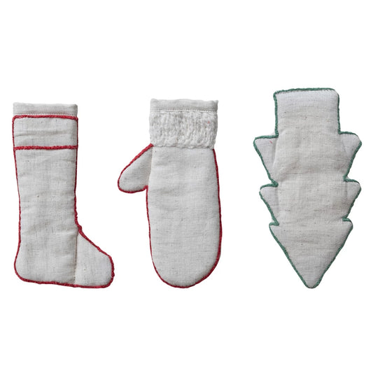 Woven Christmas Pot Holder Handle Covers