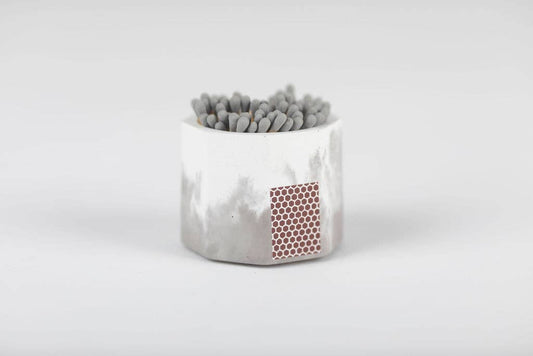 Tenn Prairie - Grey & White Match Holder w/ Striker and Grey Matches