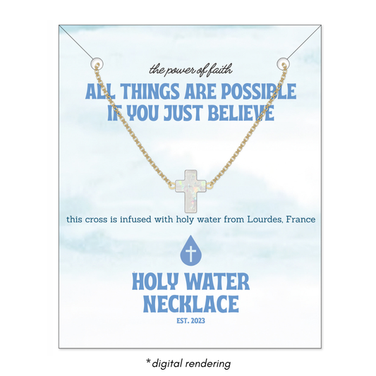 Holy Water Cross Necklace | Gold