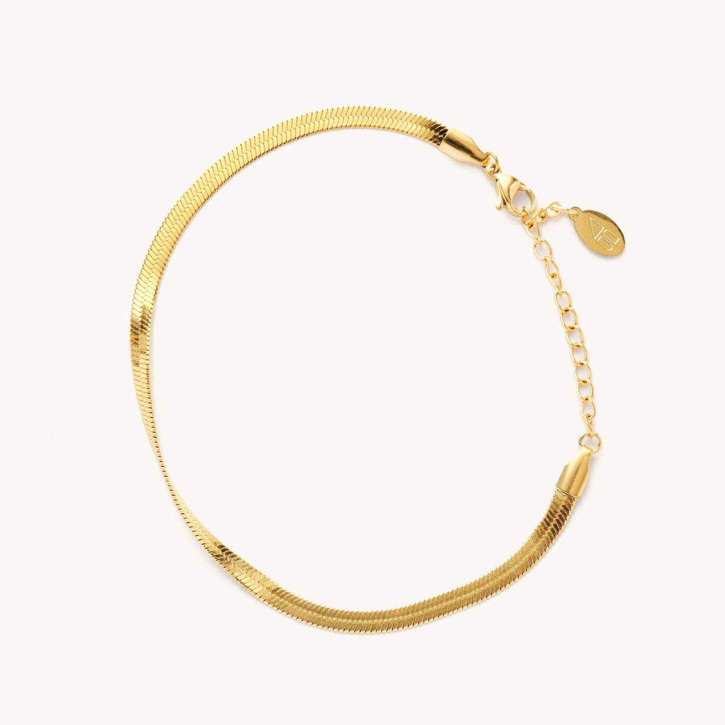 Golden Herringbone 14K Gold Plated Anklet | Waterproof