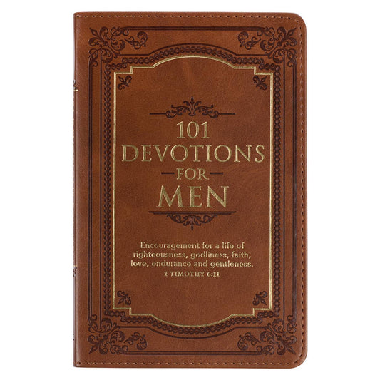 101 Devotions for Men Tawny Brown Faux Leather Devotional