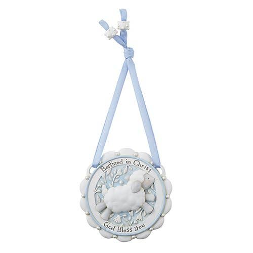 Baptism Crib Medal | Blue