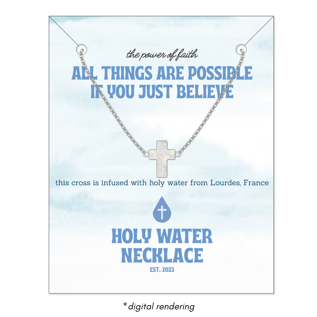 Holy Water Cross Necklace | Silver