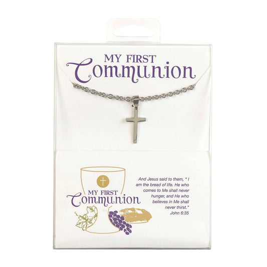 1st Communion Cross Pendant Necklace