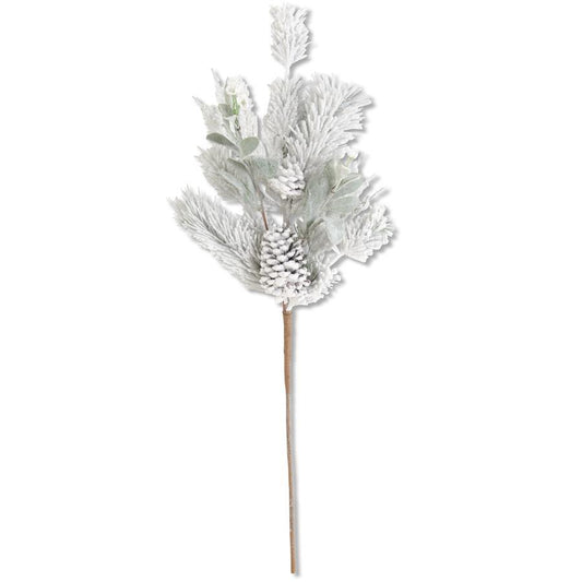 32.5 Inch Glittered Flocked Pine Stem