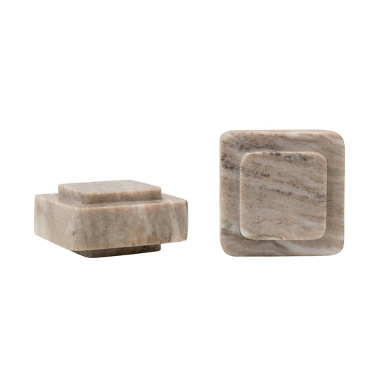 Marble Square Bookends | set of 2